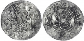 Böhmen
Oldrich, 1012-1033
Pfennig o.J. Büste v.v. mit zwei Kreuzen/Büste des hl. Wenzel mit erhobener Hand l. sehr schön, gewellt. Cach 294. Frynas ...