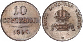 Lombardei und Venetien
Impero Austriaco
10 Centesimi 1849 M. fast Stempelglanz, selten. J. 223.