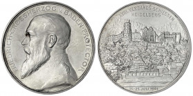 Baden-Durlach
Friedrich I., 1852-1907
Silbermedaille 1901 von Rudolf Mayer, a.d. XVIII. Verbandsschiessen in Heidelberg. 43 mm; 33,49 g. vorzüglich,...