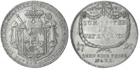 Bamberg, Bistum
Franz Ludwig von Erthal, 1779-1795
Kontributionstaler 1795. "Zum Besten des Vaterlands". Gemacht aus dem Silberservice des Bischofs....