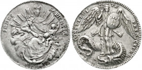 Bayern
Karl Theodor, 1777-1799
Silbernermedaille der St. Michaelsbruderschaft 1798. 33 mm. 7,04 g. Bei dieser Medaille wurde die übl. Fassung entfer...