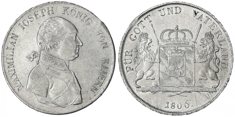 Bayern
Maximilian IV. (I.) Joseph, 1799-1806-1825
Konventionstaler 1806. König...