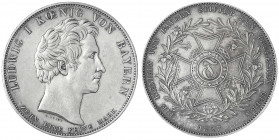 Bayern
Ludwig I., 1825-1848
Geschichtstaler 1827. Stiftung des Theresienordens. vorzüglich, schöne Patina. Jaeger 36. Thun 54. AKS 119.