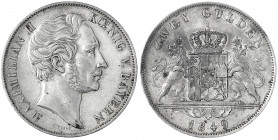 Bayern
Maximilian II. Joseph, 1848-1864
Doppelgulden 1849. sehr schön/vorzüglich. Jaeger 83. Thun 90. AKS 150.