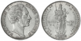Bayern
Maximilian II. Joseph, 1848-1864
Doppelgulden 1855. Mariensäule. vorzüglich/Stempelglanz. Jaeger 84. Thun 97. AKS 168.