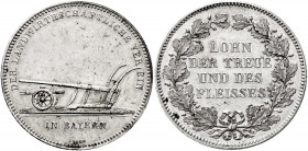 Bayern
Ludwig II., 1864-1886
Silberne Prämienmedaille o.J. v. Losch, Lohn der Treue und des Fleisses. Der landwirtschaftliche Verein in Bayern, Pflu...