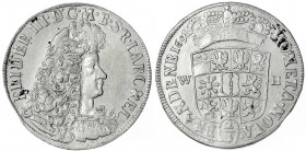 Brandenburg-Preußen
Friedrich III., 1688-1701
2/3 Taler 1691 WH, Emmerich. gutes vorzüglich, kl. Kratzer, selten. v. Schrötter 297.