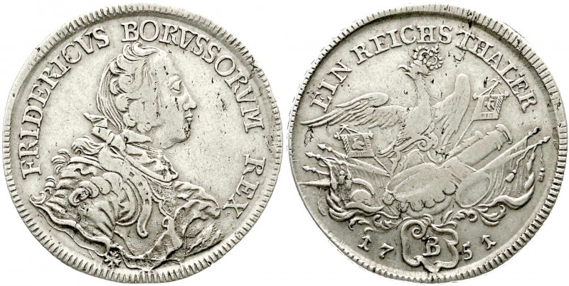 Brandenburg-Preußen
Friedrich II., 1740-1786
Taler 1751 B, Breslau. fast sehr ...