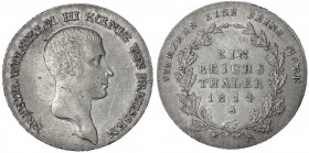 Brandenburg-Preußen
Friedrich Wilhelm III., 1797-1840
Taler 1814 A, Berlin. vorzüglich/Stempelglanz, feine Tönung, selten in dieser Erhaltung. Jaege...