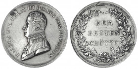 Brandenburg-Preußen
Friedrich Wilhelm III., 1797-1840
Silbermedaille o.J. (1819/1822) von König DEM BESTEN SCHÜTZEN. 36 mm; 20,89 g. Tewes 3b. sehr ...