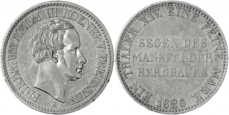 Brandenburg-Preußen
Friedrich Wilhelm III., 1797-1840
Ausbeutetaler 1828 A. gu...