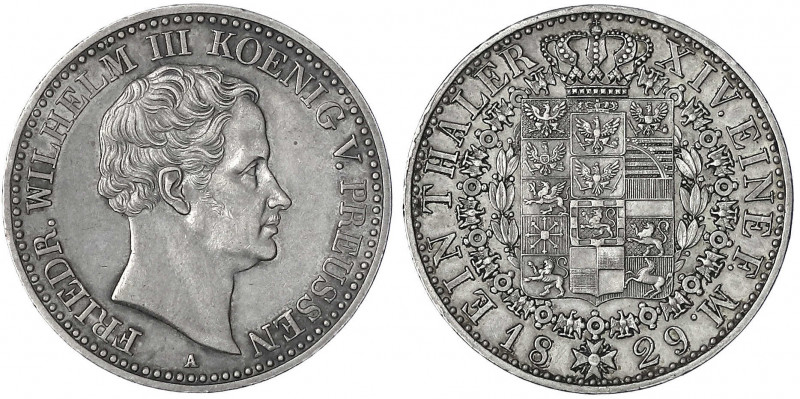 Brandenburg-Preußen
Friedrich Wilhelm III., 1797-1840
Taler 1829 A. gutes vorz...