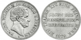 Brandenburg-Preußen
Friedrich Wilhelm III., 1797-1840
Ausbeutetaler 1829 A. sehr schön, winz. Randfehler. Jaeger 63. AKS 18. Olding 184.