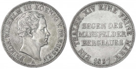 Brandenburg-Preußen
Friedrich Wilhelm III., 1797-1840
Ausbeutetaler 1837 A. gutes sehr schön, winz. Randfehler. Jaeger 63. Thun 251. AKS 18.