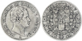 Brandenburg-Preußen
Friedrich Wilhelm III., 1797-1840
Taler 1840 A. sehr schön. Jaeger 62. Thun 250. AKS 17. Olding 182.