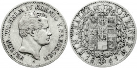 Brandenburg-Preußen
Friedrich Wilhelm IV., 1840-1861
Vereinstaler 1841 A. Einjahres-Typ. sehr schön. Jaeger 69. Thun 254. AKS 72. Olding 304.