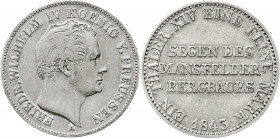 Brandenburg-Preußen
Friedrich Wilhelm IV., 1840-1861
Ausbeutetaler 1843 A. sehr schön. Jaeger 75. Thun 257. AKS 75. Olding 308.