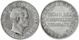 Brandenburg-Preußen
Friedrich Wilhelm IV., 1840-1861
Ausbeutetaler 1844 A. sehr schön. Jaeger 75. Thun 257. AKS 75. Olding 308.