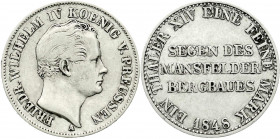 Brandenburg-Preußen
Friedrich Wilhelm IV., 1840-1861
Ausbeutetaler 1848 A. sehr schön. Jaeger 75. Thun 257. AKS 75.