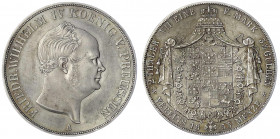 Brandenburg-Preußen
Friedrich Wilhelm IV., 1840-1861
Vereinsdoppeltaler 1853 A. Seltenes Jahr, Aufl. 2500 Ex. vorzüglich, kl. Kratzer. Jaeger 82. Th...