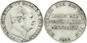 Brandenburg-Preußen
Friedrich Wilhelm IV., 1840-1861
Ausbeutetaler 1859 A. sehr schön. Jaeger 85. AKS 79.