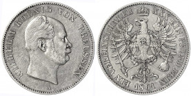 Brandenburg-Preußen
Wilhelm I., 1861-1888
Vereinstaler 1861 A. sehr schön/vorzüglich. Jaeger 92. Thun 266. AKS 97. Olding 404.