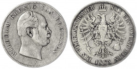 Brandenburg-Preußen
Wilhelm I., 1861-1888
Vereinstaler 1863 A. sehr schön. Jaeger 92. Thun 266. AKS 97. Olding 404.