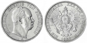 Brandenburg-Preußen
Wilhelm I., 1861-1888
Vereinstaler 1867 A. gutes vorzüglich, stellenweise rauhe Oberfläche. Jaeger 96. AKS 99. Olding 405.