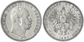 Brandenburg-Preußen
Wilhelm I., 1861-1888
Vereinsdoppeltaler 1867 C, Frankfurt a.M. vorzüglich, kl. Kratzer u. winz. Randfehler. Jaeger 97. Thun 269...