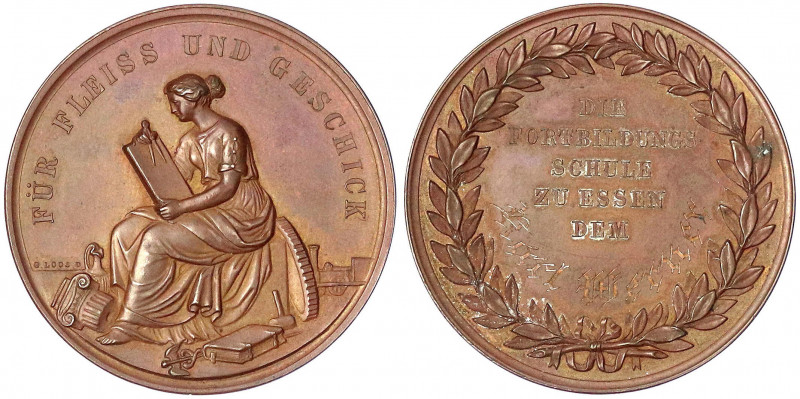 Essen-Stadt
Bronzemedaille o.J. von Loos. Die Fortbildungsschule zu Essen dem K...