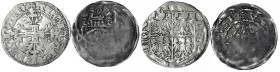 Frankfurt-Stadt
Lots
2 Münzen: Pfennig Heinrich VII. von Luxemburg 1308-1313 (großflächige Prägeschwäche) und Englisch (Imitation der Brabanter Ster...