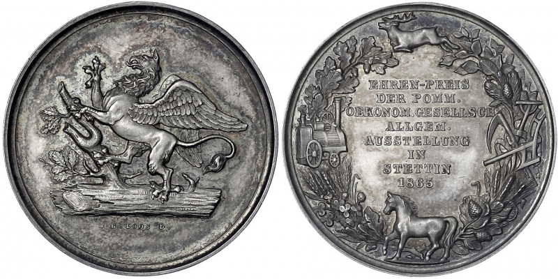 Pommern-Stettin, Stadt
Silbermedaille 1865 v. Loos. Ehrenpreis der pomm. Ökonom...