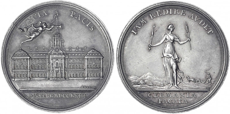 Sachsen-Albertinische Linie
Friedrich August II., 1733-1763
Silbermedaille 176...