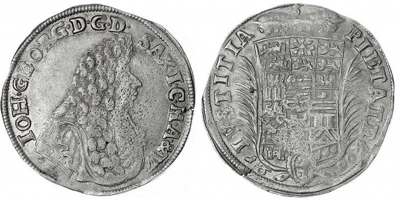 Sachsen-Eisenach
Johann Georg II., 1686-1698
2/3 Taler 1690. sehr schön. Slg. ...