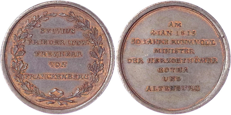 Sachsen-Gotha-Altenburg
August, 1804-1822
Bronzemedaille 1815 zum 50j. Dienstj...