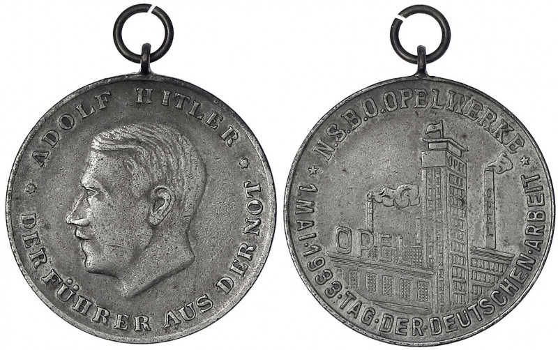 Drittes Reich
Tragbare versilberte Messingmedaille 1933. Tag der Arbeit/NSBO Op...