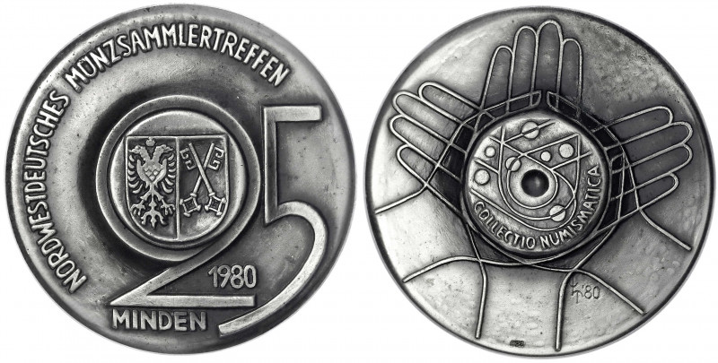 Numismatik
Minden
Stadt
Silbermedaille 1980 a.d. nordwestdt. Sammlertreffen. ...