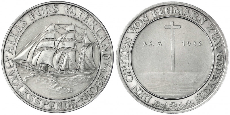 Schifffahrt
Silbermedaille 1932. Volksspende Niobe, den Opfern von Fehmarn zum ...