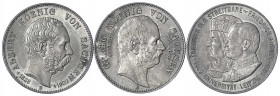 Sachsen
Lots
3 X 2 Reichsmark: 1902 a.d. Tod, 1904 a.d. Tod, 1904 Uni Leipzig. alle vorzüglich/Stempelglanz, schöne Patina. Jaeger 127,132, 138.