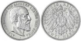 Sachsen-Coburg-Gotha
Alfred, 1893-1900
2 Mark 1895 A. fast vorzüglich. Jaeger 145.