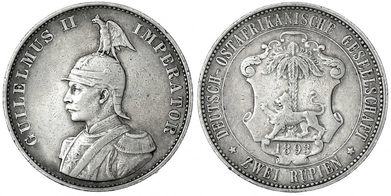 Deutsch Ostafrika
2 Rupien 1893. fast sehr schön, winz. Randfehler. Jaeger N 71...