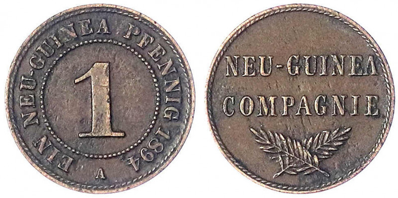Deutsch-Neuguinea
Neuguinea Compagnie
1 Neu-Guinea Pfennig 1894 A. sehr schön....