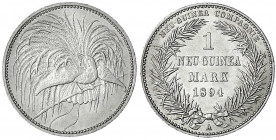 Deutsch-Neuguinea
Neuguinea Compagnie
1 Neuguinea-Mark 1894 A, Paradiesvogel. fast vorzüglich, kl. Kratzer. Jaeger 705.
