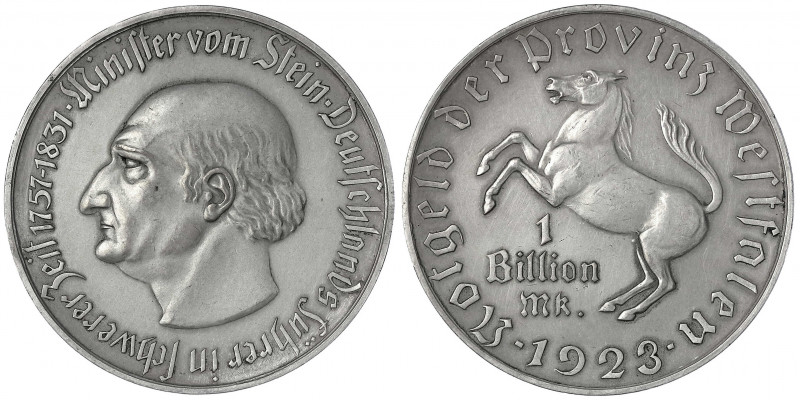 Provinz Westfalen
1 Billion Mark 1923. Freiherr vom Stein. sehr schön/vorzüglic...