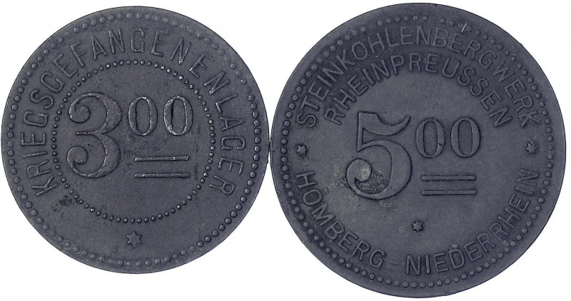 Homberg (Rheinprovinz)
KGL Steinkohlenbergwerk Rheinpreussen: 3 und 5 (Mark) Zi...