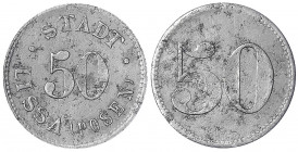 Lissa (Posen)
Stadt
50 Pfennig Eisen o.J. sehr schön, etw. korr. Funck 302.5.