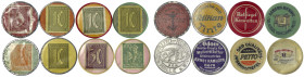 Zusammenstellungen/Lots
8 X Briefmarkenkapselgeld: Halle, Frankfurt, Gera, Remagen, Vogelsang, etc. sehr schön bis vorzüglich