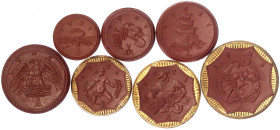 Staaten/- und Ländermünzen
Sachsen
Kompletter Satz von 20 Pfg.-20 Mark (7 Stück) 1921. 3 X Golddekor. vorzüglich. Jaeger N53-59.