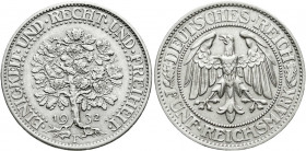 Kursmünzen
5 Reichsmark Eichbaum Silber 1927-1933
1932 F. vorzüglich. Jaeger 331.