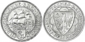 Gedenkmünzen
5 Reichsmark Bremerhaven
1927 A. vorzüglich/Stempelglanz, kl. Randfehler. Jaeger 326.